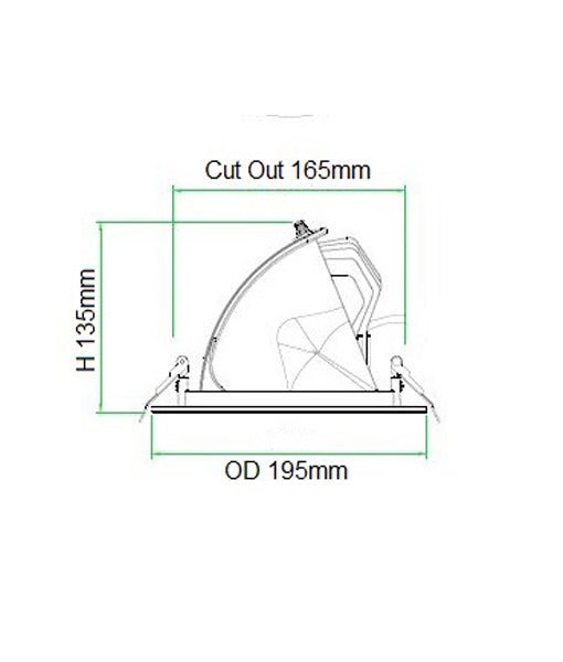 SHOPTRI01 LED Dual Power & Tri-CCT Gimbal White Recessed Shop Lighter / Downlight - SHOPTRI01